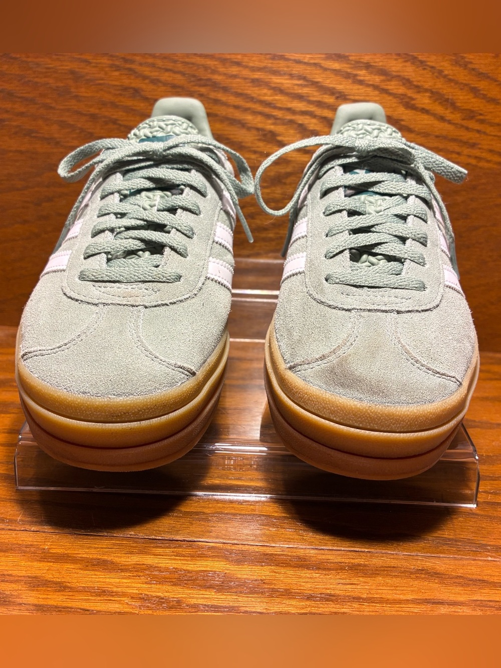 Adidas Gazelle Bold Suede Platform Gum Sole Sneakers Sage Green Women’s 6.5 - Picture 6 of 16